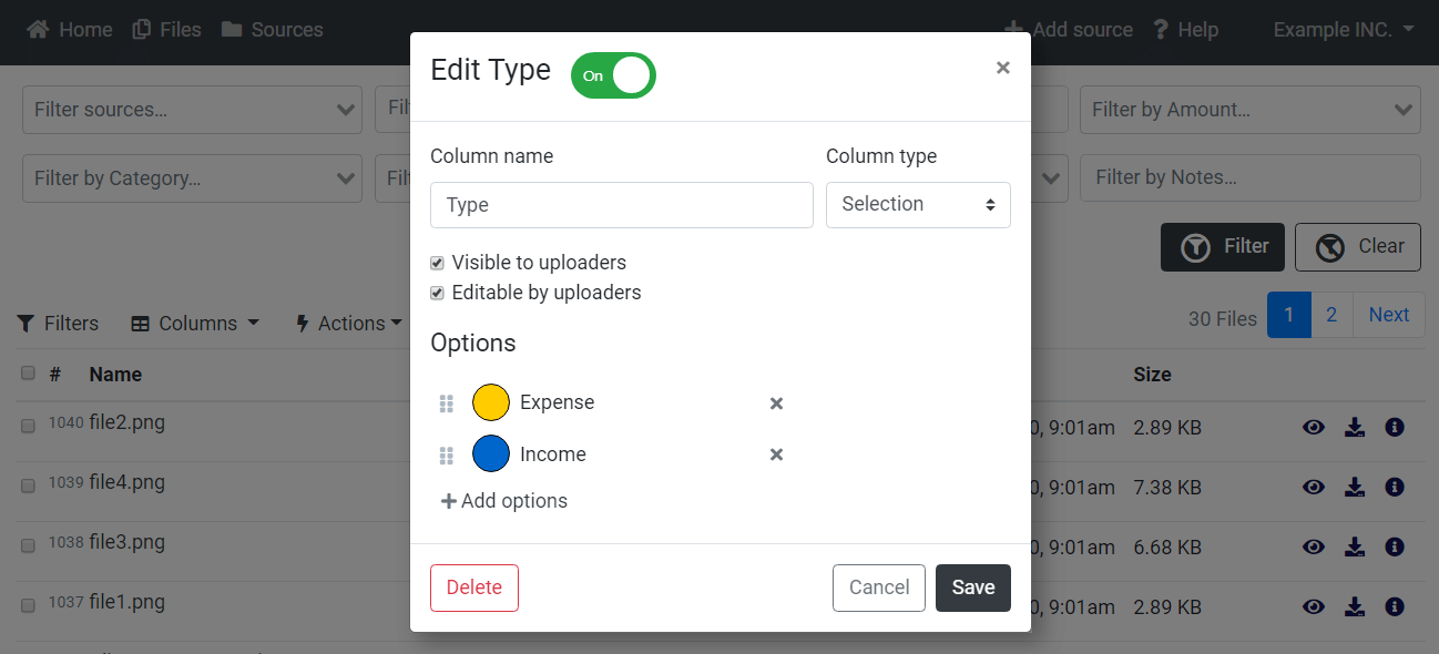 Fields settings visible to uploaders