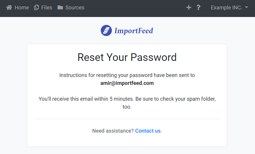 Reset Password - Email Sent